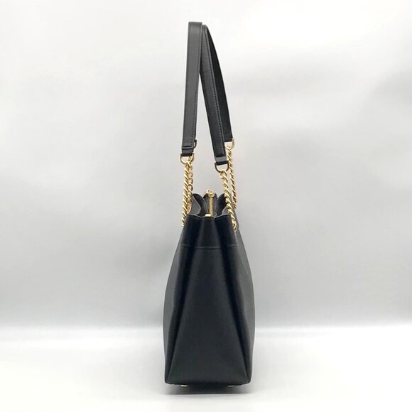 Michael Kors Black Saffiano Leather Lori Chain Tote Bag - Picture 3 of 10